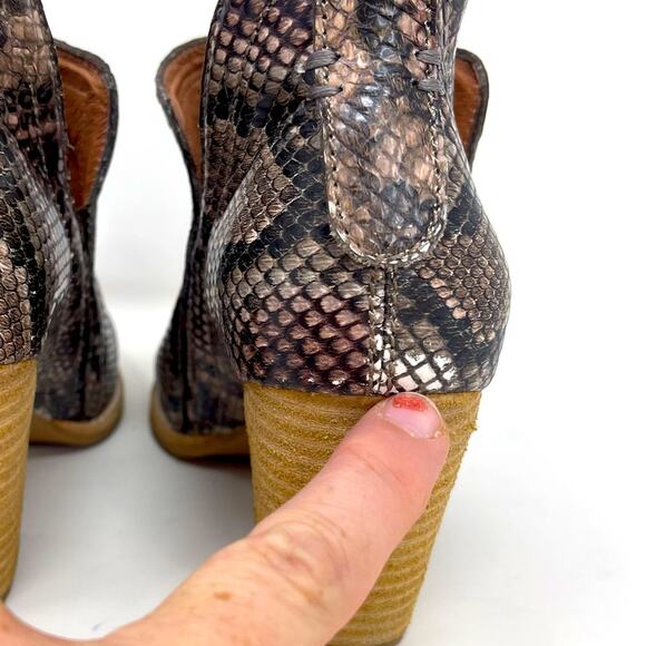 Jeffrey Campbell Snakeskin Open Sided Ankle Boots - Picture 5 of 10